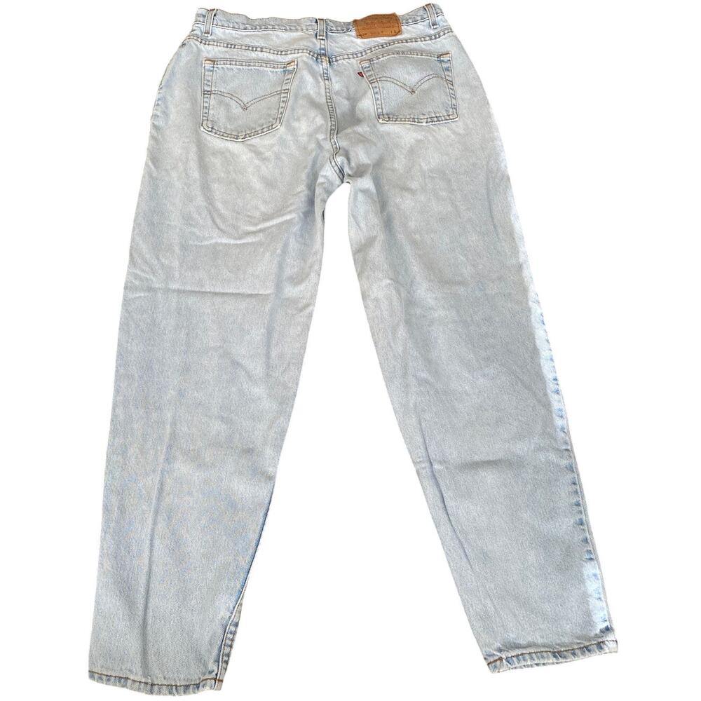 Vtg 90s Levi's 550 Relaxed Tapered Jean 18W Short Light Wash High Rise Denim USA